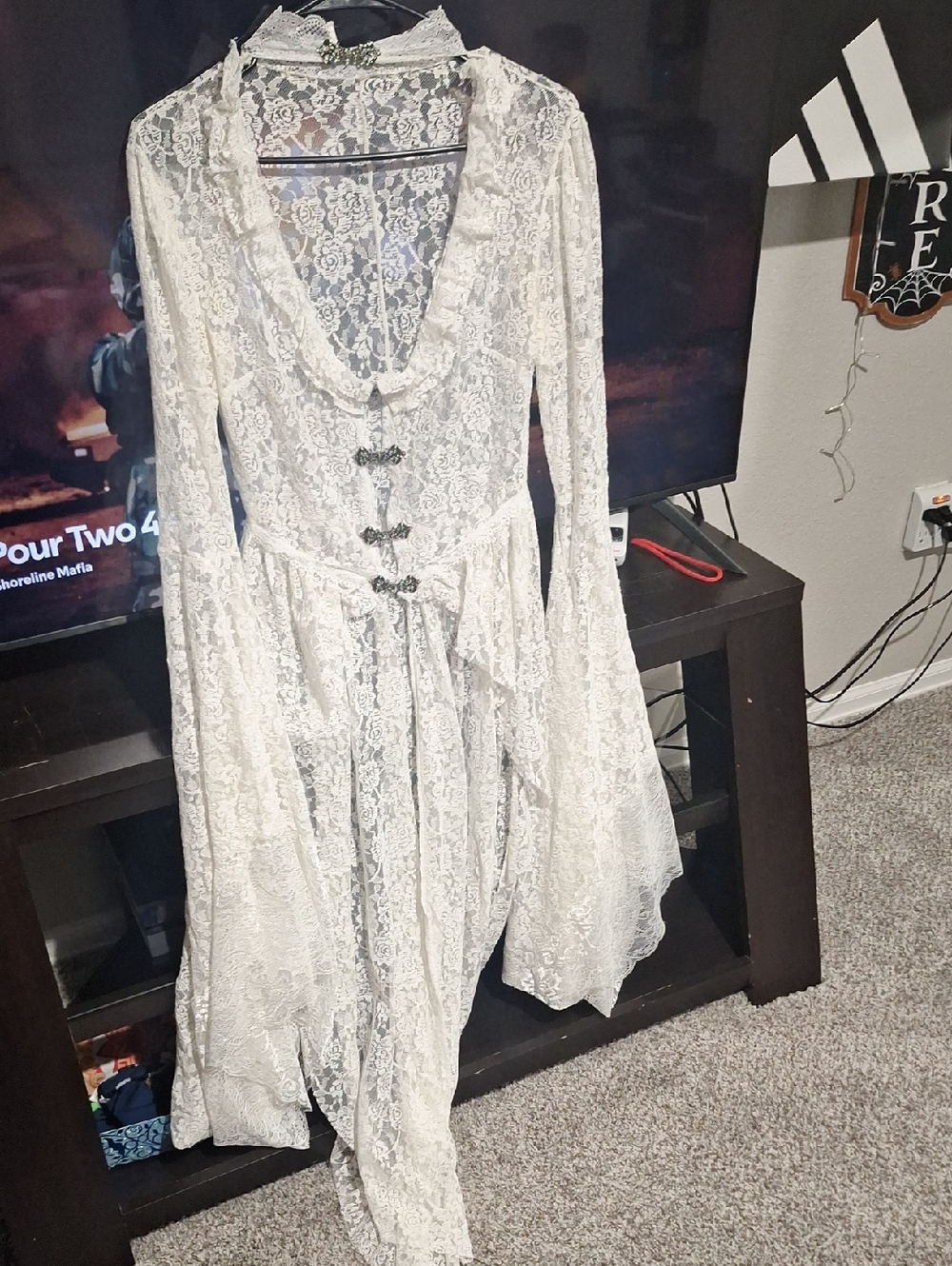 Ivory Lace Long Sleeve Gothic Romantic Dress